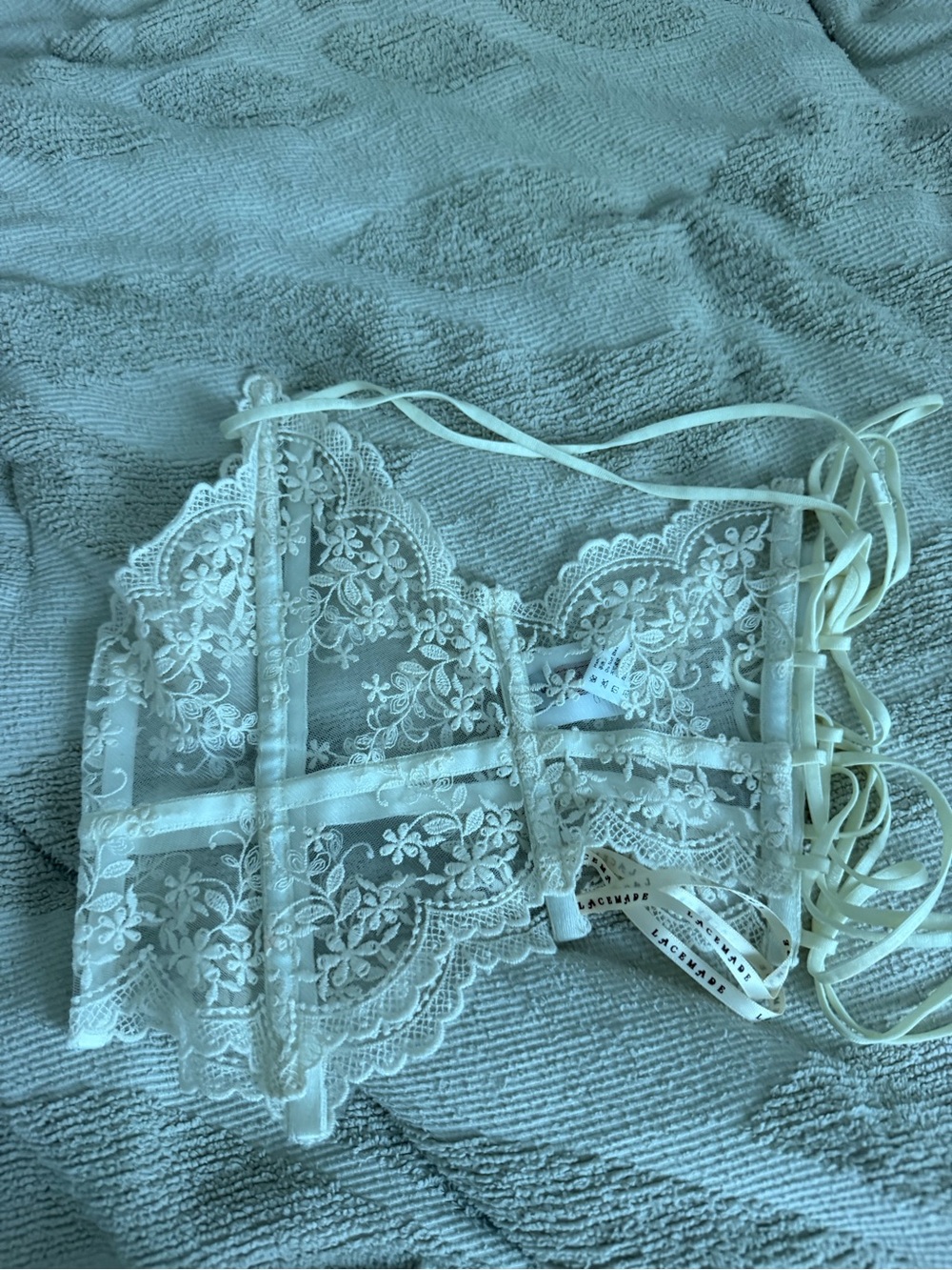 Lace Overlay Maxi Dress in Ivory - Picture 4 of 4